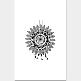 Black and White Dreamcatcher Posters and Art